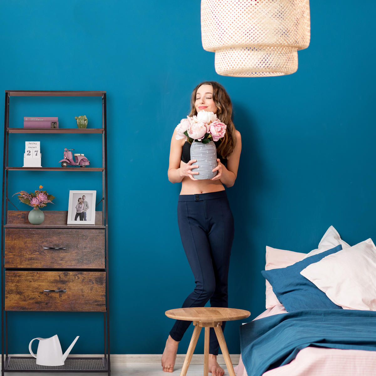 VINTAGE-REGAL - Multicolor, Holz/Holzwerkstoff (60/164/41.5cm) - Relaxdays