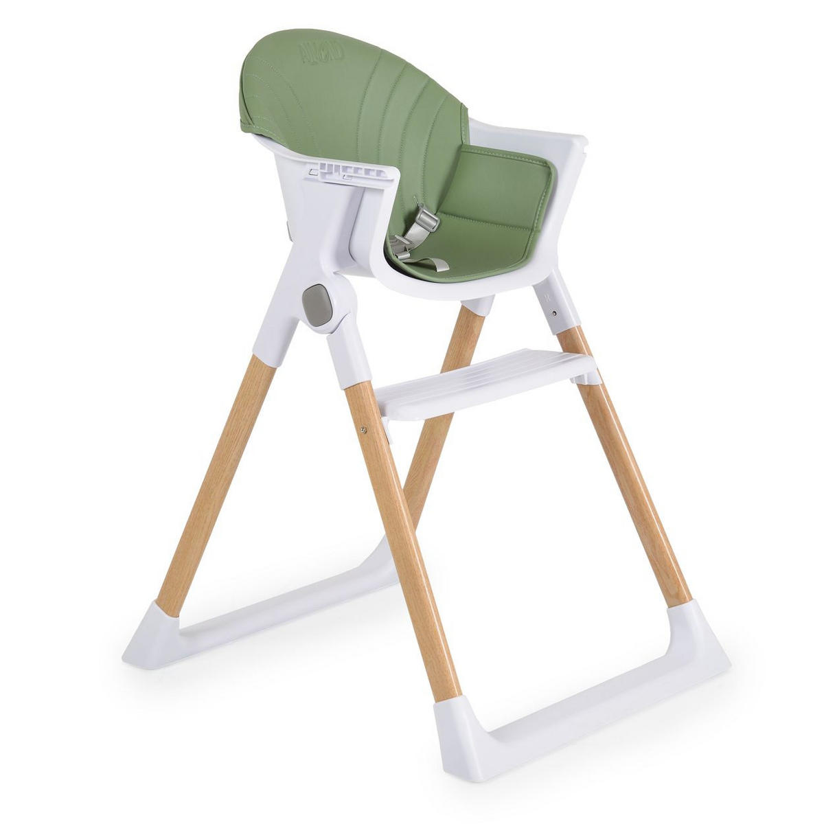 KINDERHOCHSTUHL Almond grün Holzoptik klappbar Doppeltablett Sicherheitsgurt - Grün, Kunststoff (54/84/64cm) - Cangaroo