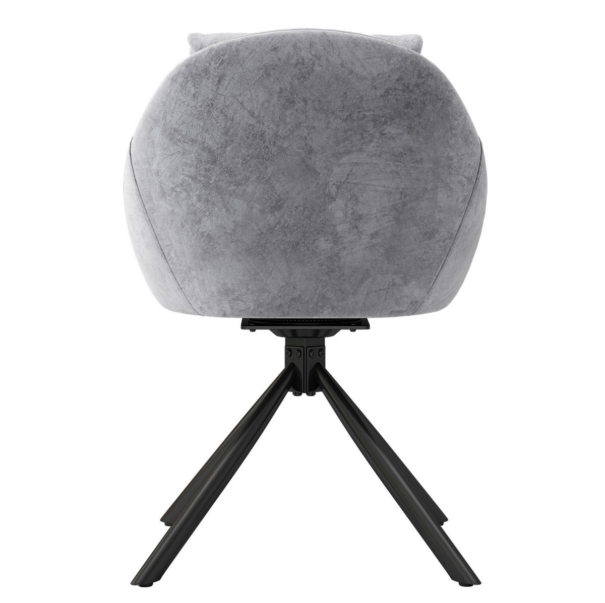 DREHSTUHL ergonomisch Samt Grau 4er-Set - Grau, Metall (54/79/65.1cm) - Meubliv