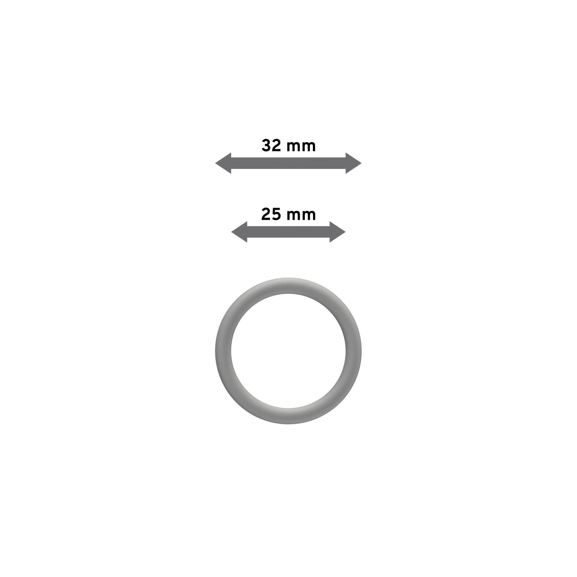 RUNDRINGE MIT FALTENHAKEN FÜR GARDINENSTANGEN 16 mm Ø, Silbergrau, Packung 10 Stück - Alufarben, Kunststoff (16cm) - INTERDECO