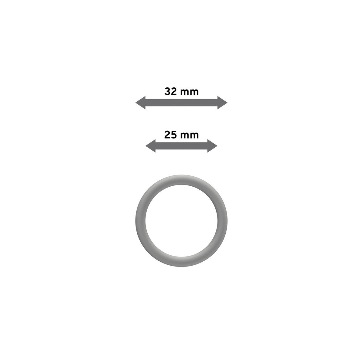 RUNDRINGE MIT FALTENHAKEN FÜR GARDINENSTANGEN 16 mm Ø, Silbergrau, Packung 10 Stück - Alufarben, Kunststoff (16cm) - INTERDECO