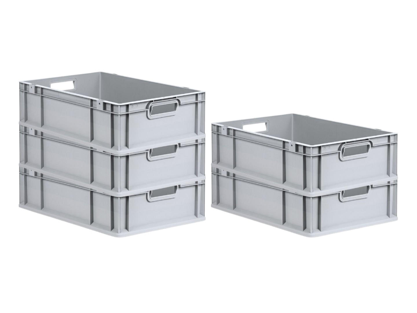 EUROBOX 5x Nextgen Economy Griffe Offen 17x40x60cm 34 Liter - Grau, Kunststoff (40/17/60cm) - PROREGAL