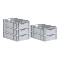 EUROBOX 5x Nextgen Economy Griffe Offen 17x40x60cm 34 Liter - Grau, Kunststoff (40/17/60cm) - PROREGAL
