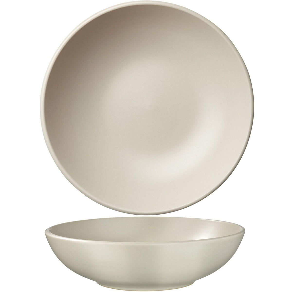 TAFELSERVICE Una,ineinander stapelbar,taupe - Taupe, Keramik (26/2.3/26cm) - tectake