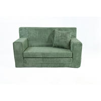 KINDERSOFA aus Kuschel-Cord in Hellgrün - Hellgrün, Textil (83/47/43cm) - Fortisline