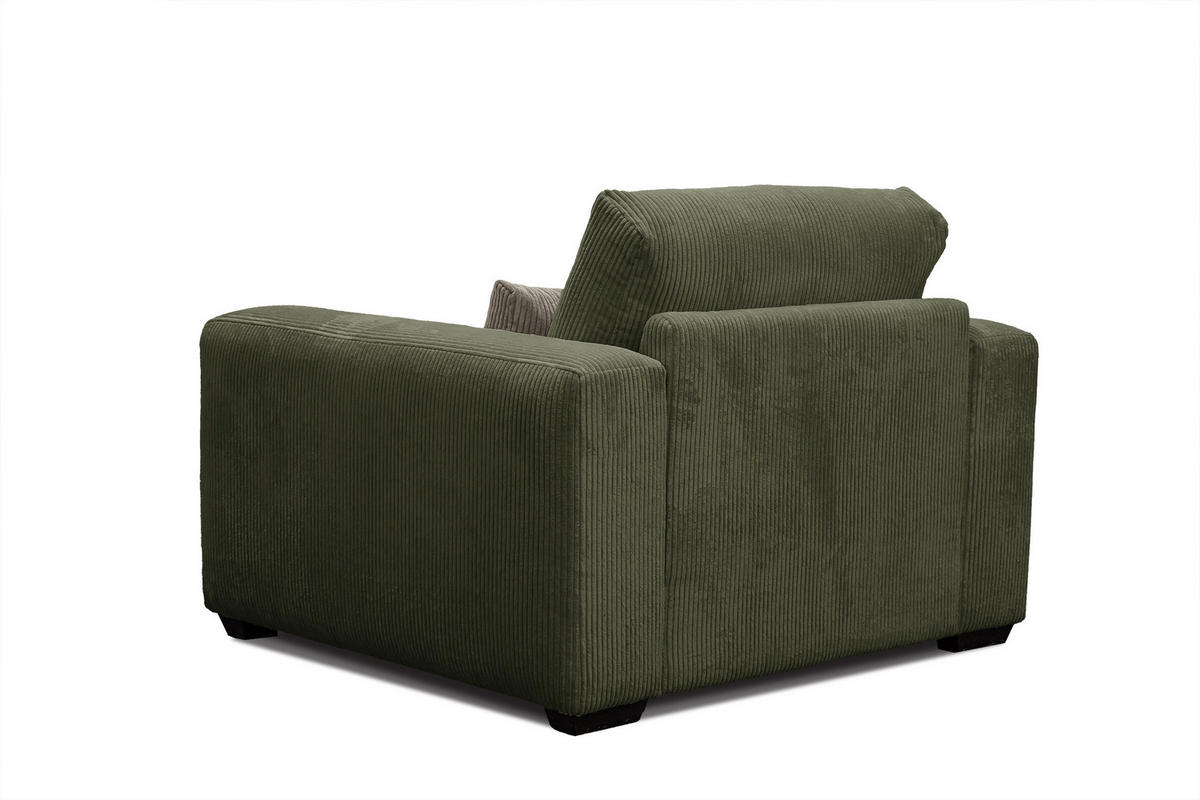 SESSEL OLI in Cordstoff olivgrün - Olivgrün, Holz/Textil (130/91/108cm) - Courtois Laville