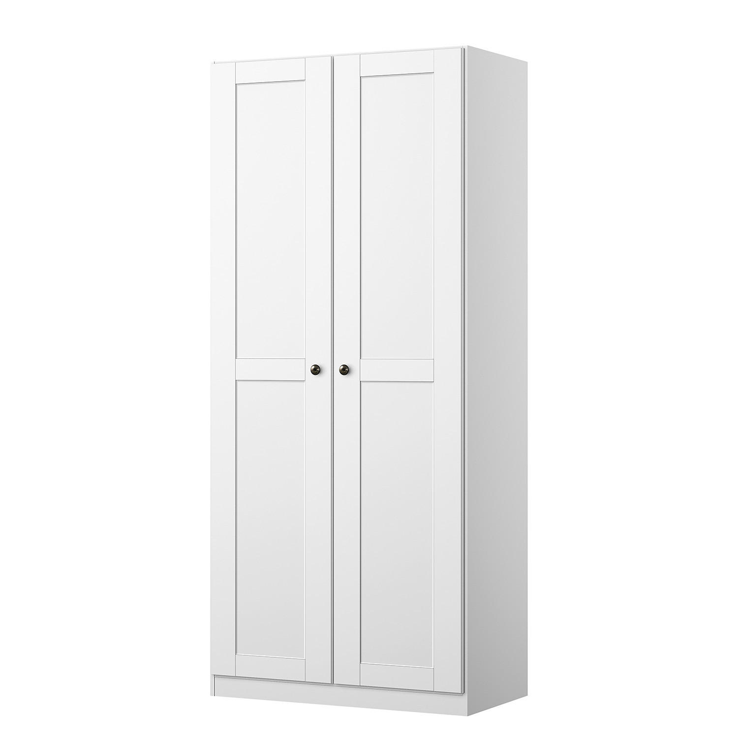 DREHTÜRENSCHRANK - Spanplatte - Alpinweiß - Weiß, Holzwerkstoff (91/210/54cm) - home24