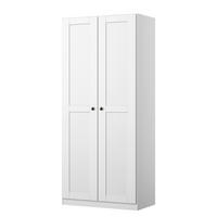 DREHTÜRENSCHRANK - Spanplatte - Alpinweiß - Weiß, Holzwerkstoff (91/210/54cm) - home24