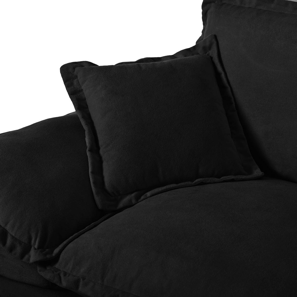 SOFA mit Stauraum und USB 224 x 82 x 90 cm Chenille Black - Schwarz, Holzwerkstoff (82/90/224cm) - Meubliv