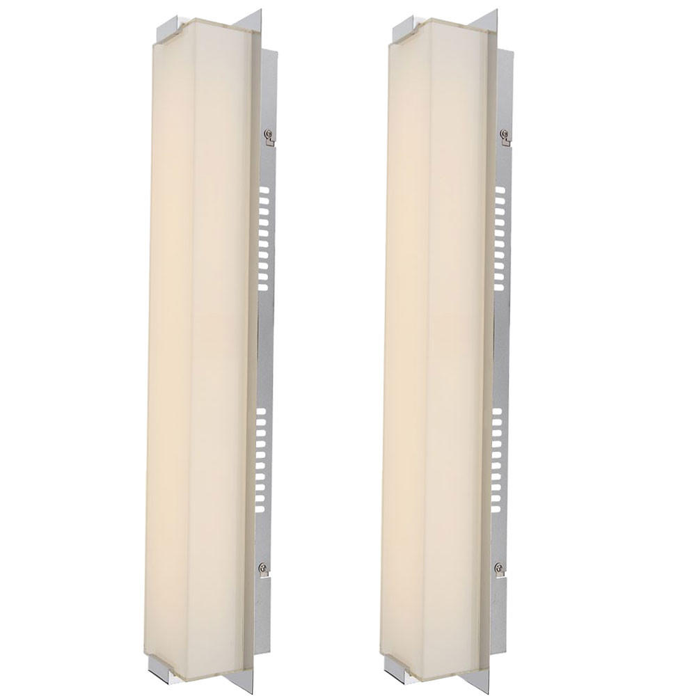 LED WANDLEUCHTE Abruzzo Silber Chrom - Silberfarben, Glas (11/10/61cm) - Globo Lighting