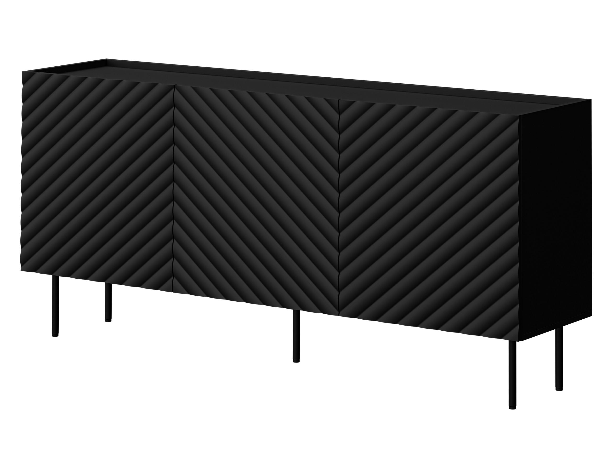 SIDEBOARD Lucca 165 3D - Schwarz, Holz/Holzwerkstoff (166/80/40cm) - MIRJAN24