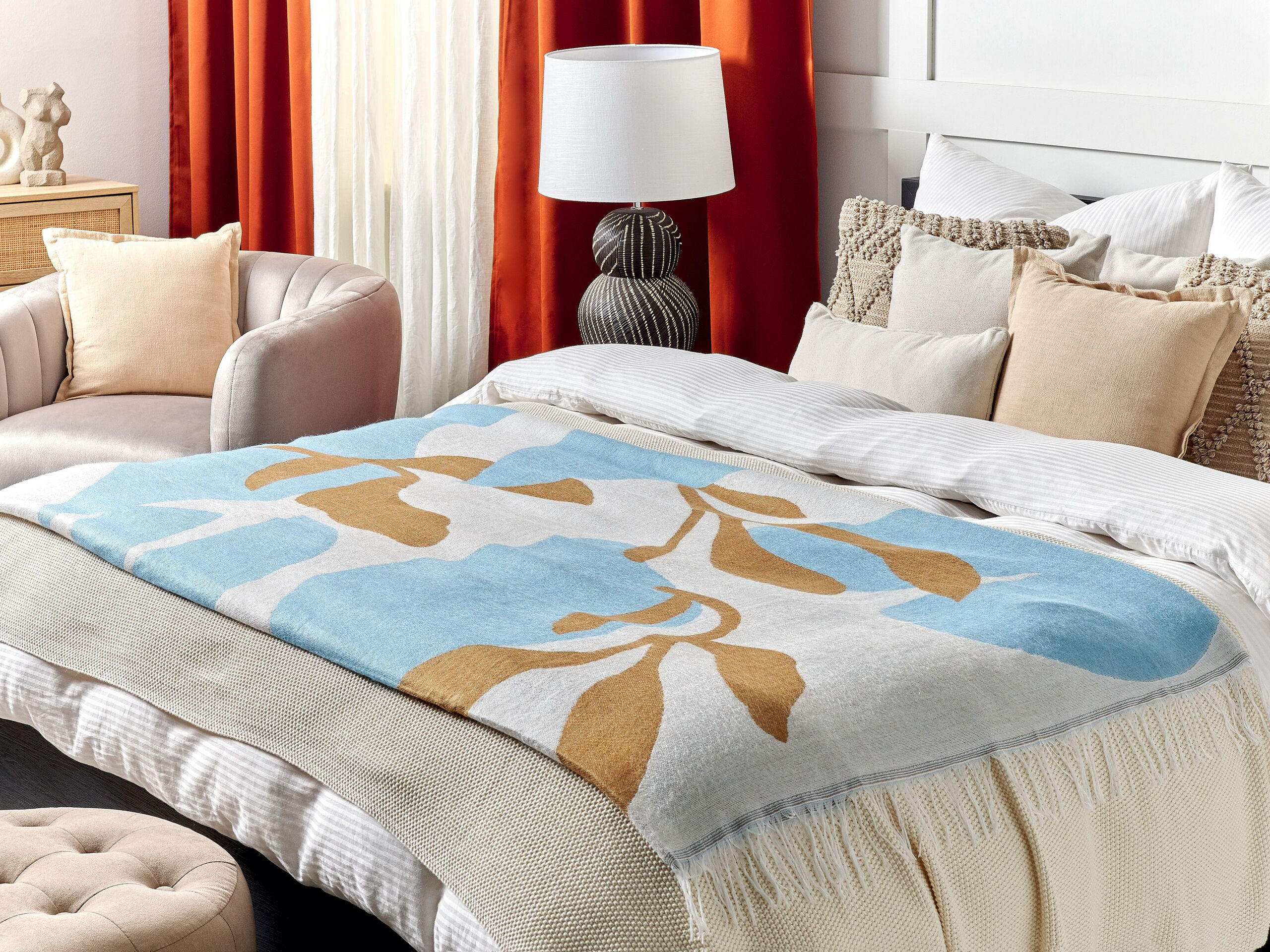 DECKE Hellblau Palhi 130/170 cm - Hellblau, Textil (130/170cm) - Beliani