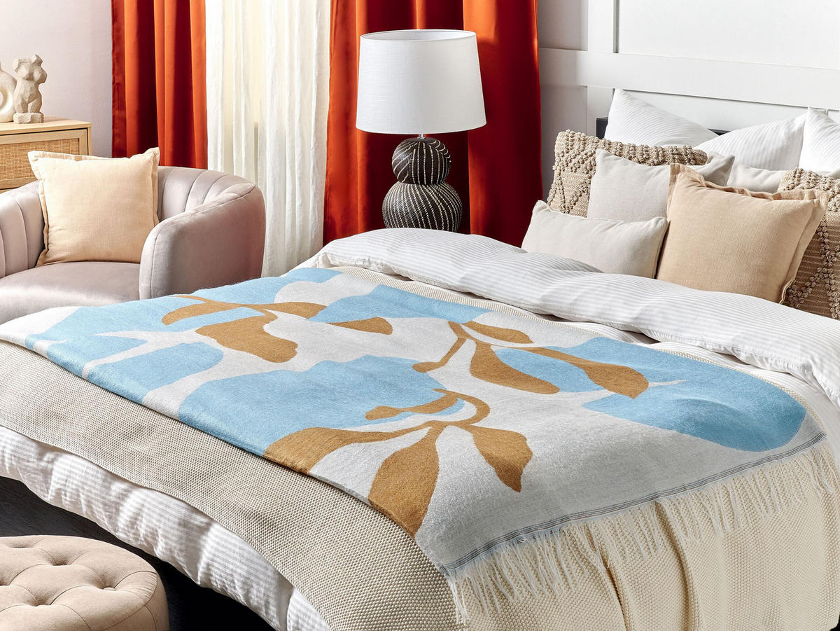 DECKE Hellblau Palhi 130/170 cm - Hellblau, Textil (130/170cm) - Beliani