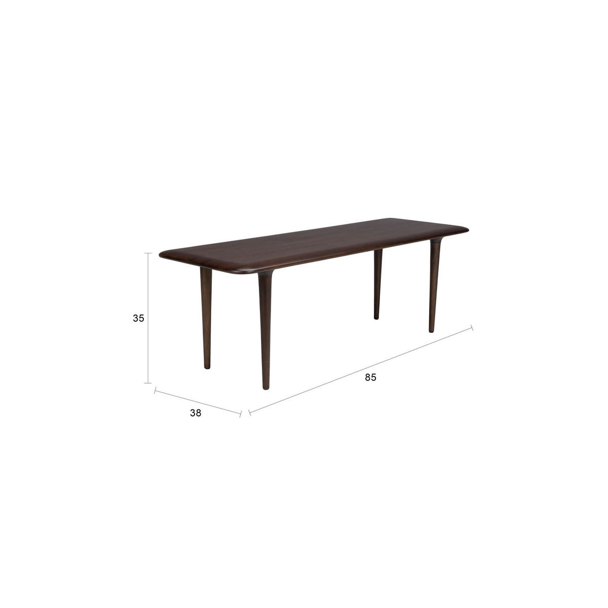 COUCHTISCH Elroy 85x38 cm Walnussfarbe - Braun, Holz (85/38/35cm) - Dutchbone