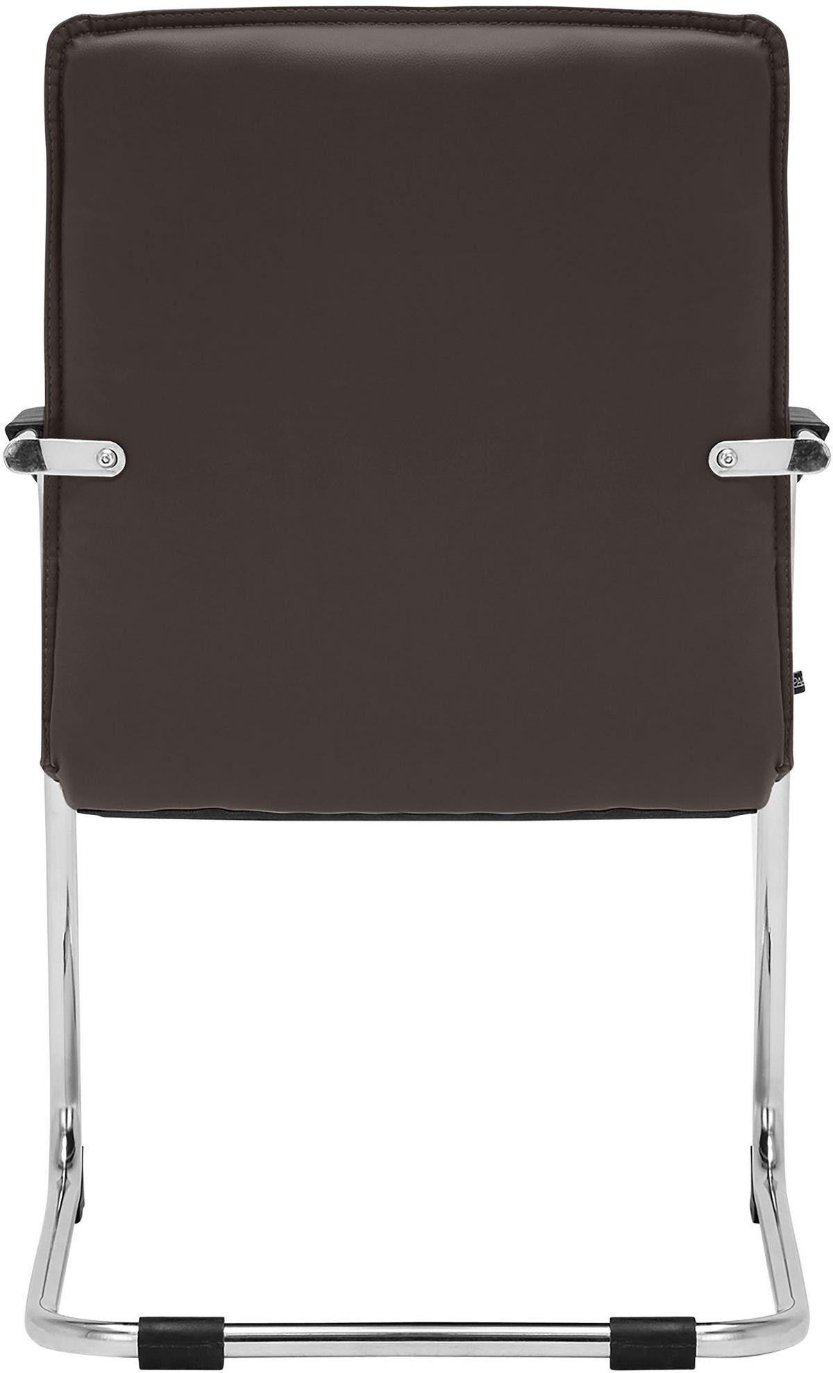 BESUCHERSTUHL SEATTLE 92x56x60 cm Braun Kunstleder - Braun, Leder/Metall (56/92/60cm) - DELUKE