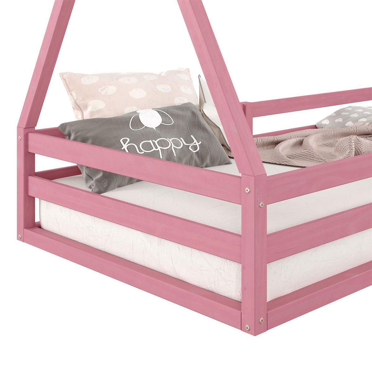 HAUSBETT SILA 90X200 CM - Rosa, Holz (96/152/206cm) - IDIMEX