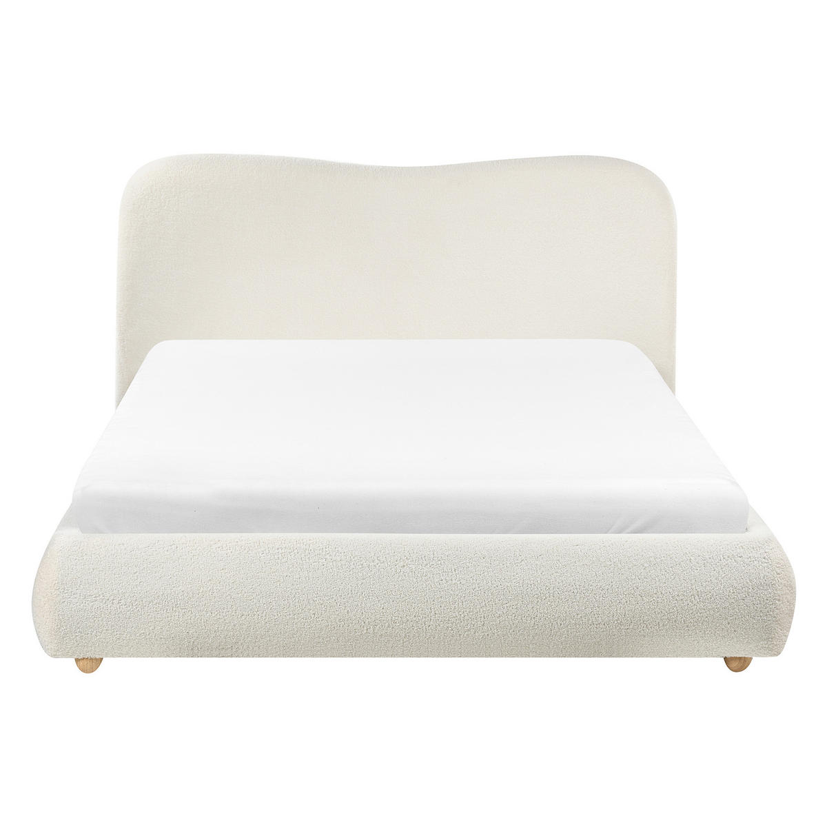 POSTEL s úložným prostorem 140/200 cm Bouclé Krémově bílá Blagnac - krémová, textil (140/200cm) - Beliani