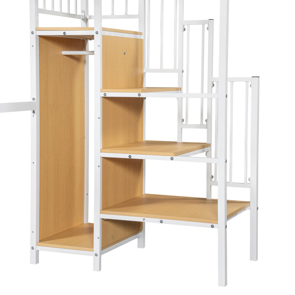 HOCHBETT 90/200 cm DE-00362, in Weiß, Tisch und Kleiderschrank - Weiß, Metall (90/200cm) - ComfortXL