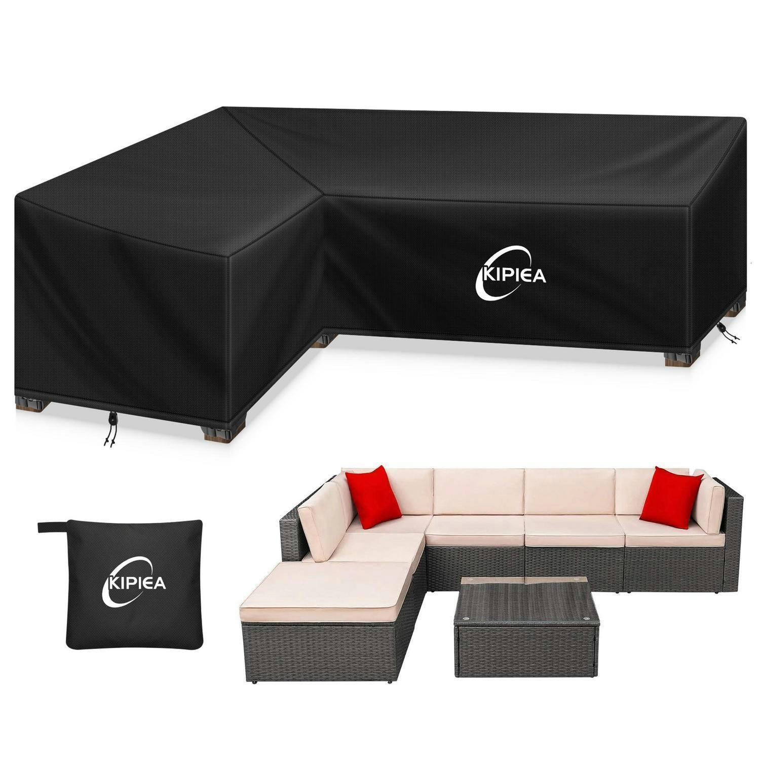 ABDECKUNG Loungemöbel L-Form Wasserdicht 214 x 264 x 85 cm - Schwarz, Kunststoff (264/85/214cm)