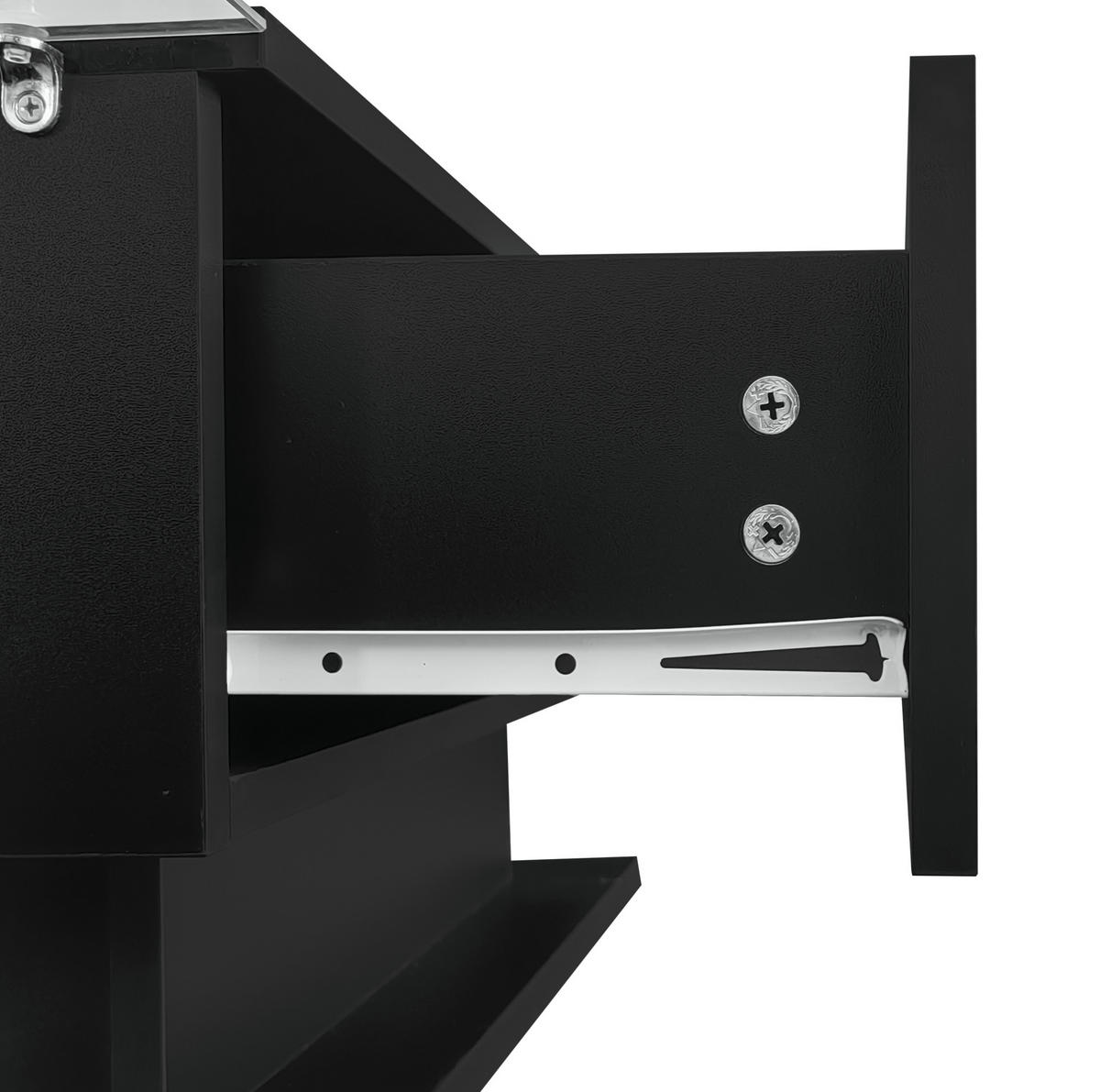 COUCHTISCH 100/50/32 cm schwarz mit Glasplatte und LED-Beleuchtung - Schwarz, Holzwerkstoff (100/50/32cm) - OKWISH