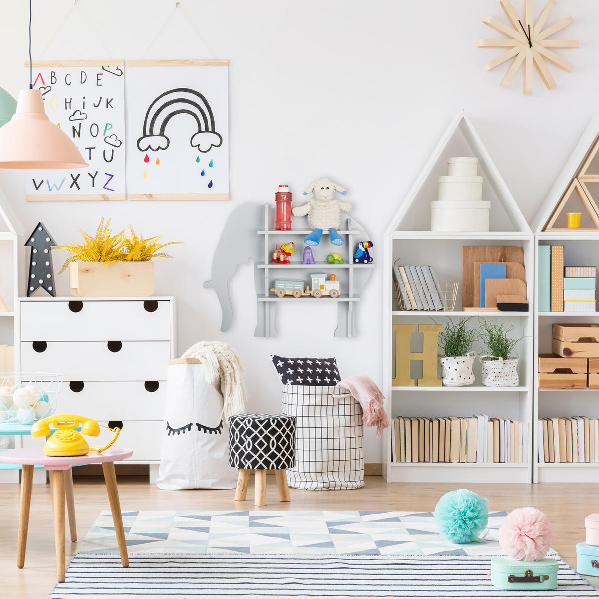 KINDERREGAL - Grau, Holzwerkstoff (63.5/50/10cm) - Relaxdays