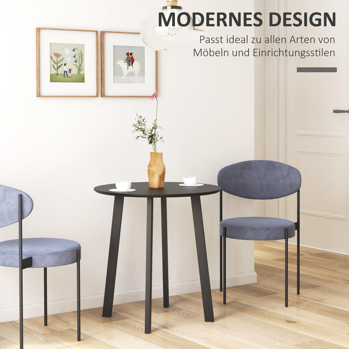 ESSTISCH - Schwarz, Holzwerkstoff (72/72/75cm) - HOMCOM