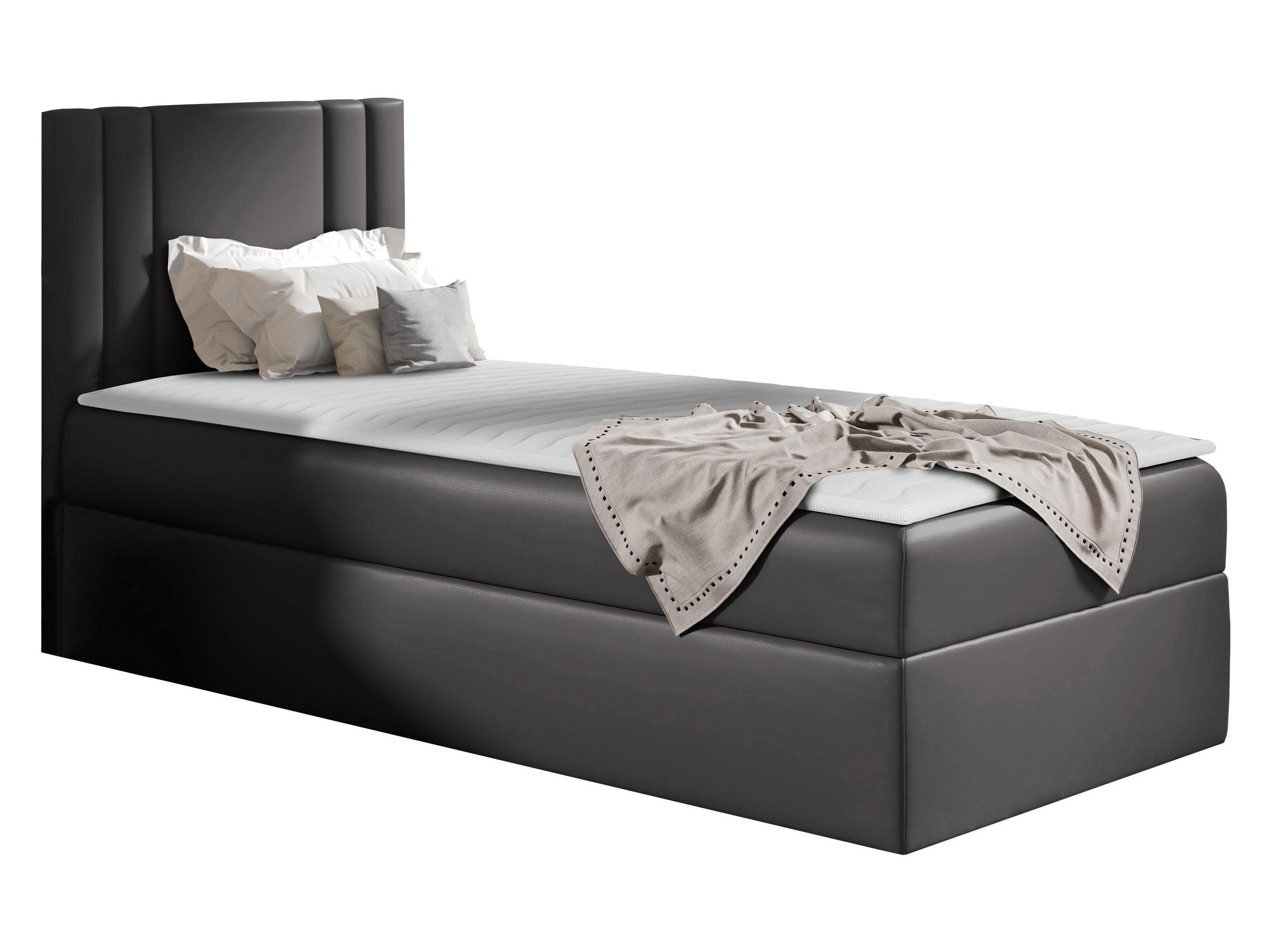 BOXBETT Carmen Mini, Seite zum Öffnen des Bettkastens: Links - Alufarben, Holz (90/200cm) - MIRJAN24