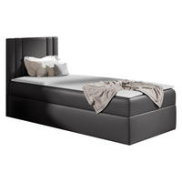 BOXBETT Carmen Mini, Seite zum Öffnen des Bettkastens: Links - Alufarben, Holz (90/200cm) - MIRJAN24