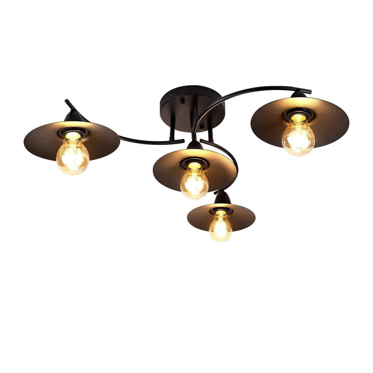 LED-DECKENLEUCHTE Quirin 61/57/19 cm - Schwarz, Metall (61/57/19cm) - Nettlife