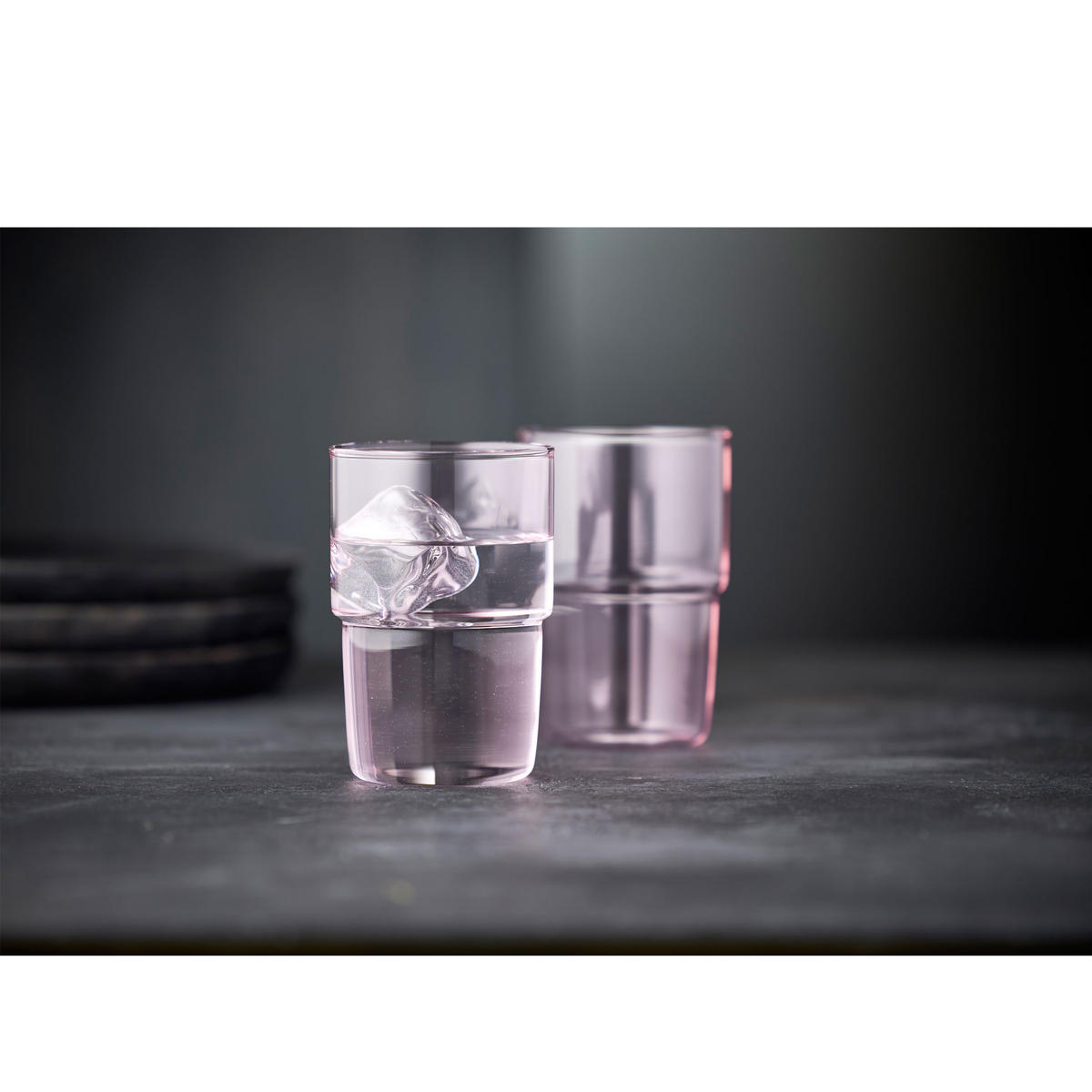 TRINKGLAS Torino 2er Set, Glas, Pink, 400 ml - Pink, Glas (0.4L) - Lyngby Glas