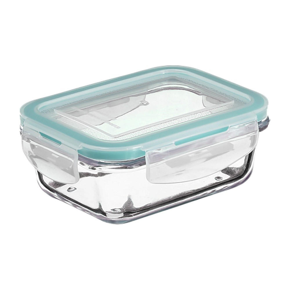 LEBENSMITTELBEHÄLTER Lunchbox 0,8 l 18,5/12,5/6 cm - Blau, Glas (12.5/6/18.5cm) - 5five Simply Smart