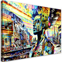 LEINWANDBILD Bunte Frau Abstrakt 60x40cm - Multicolor, Textil (60/40cm) - Feeby