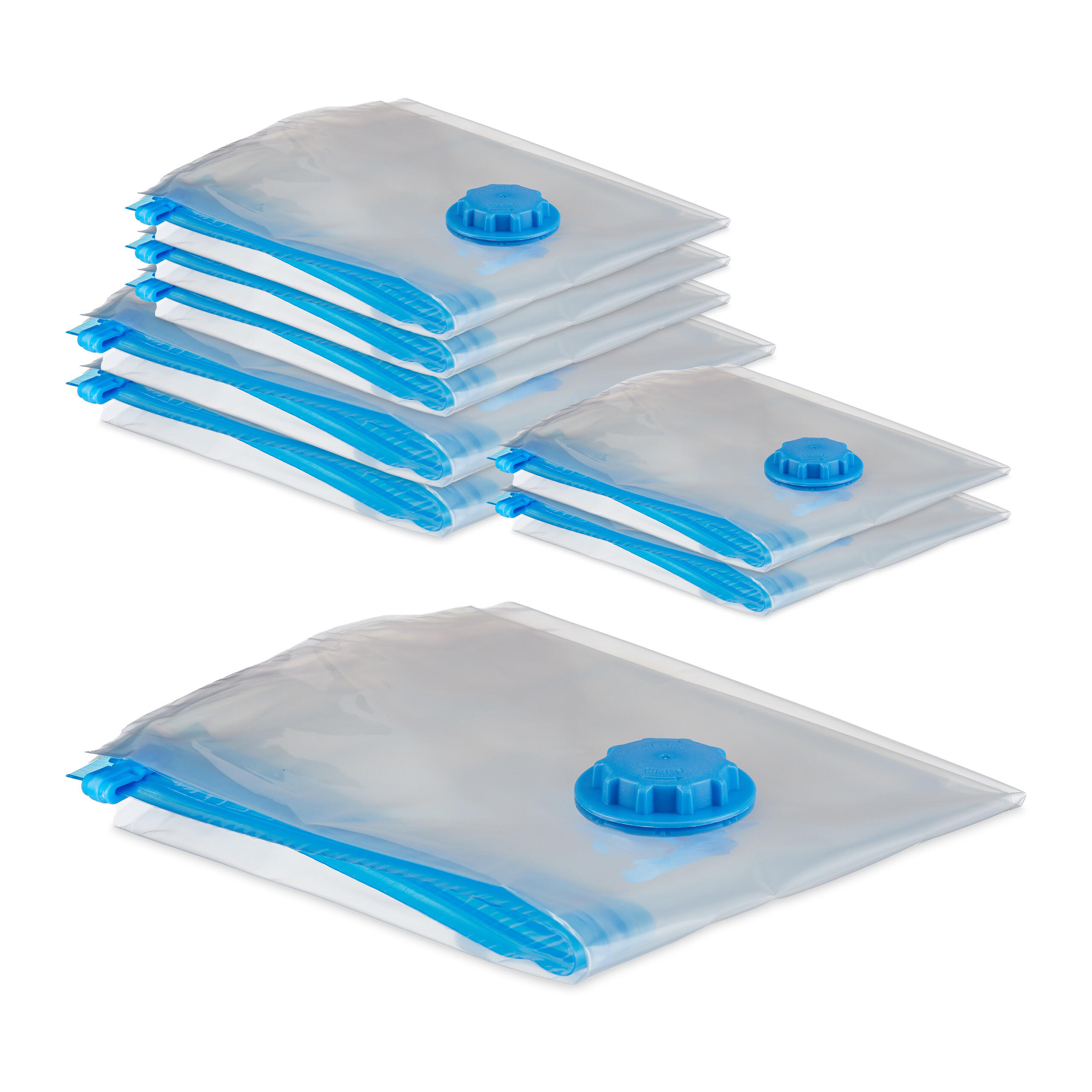 8-DIELNA súprava vákuových vreciek - priehľadné, plast (80/100/0.1cm) - Relaxdays