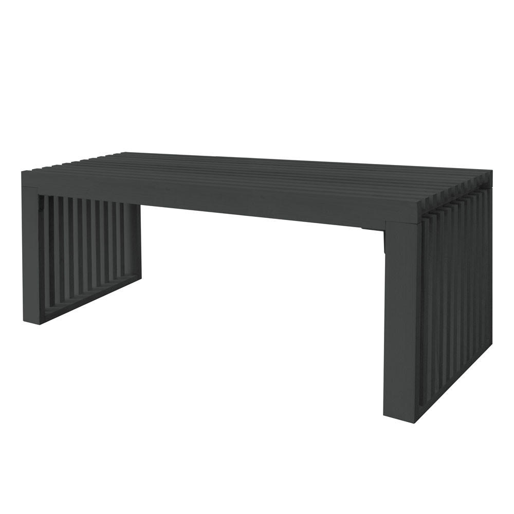 SITZBANK LORA - Schwarz, 110 cm - Schwarz, Holz (110/42/40cm) - Home Deluxe