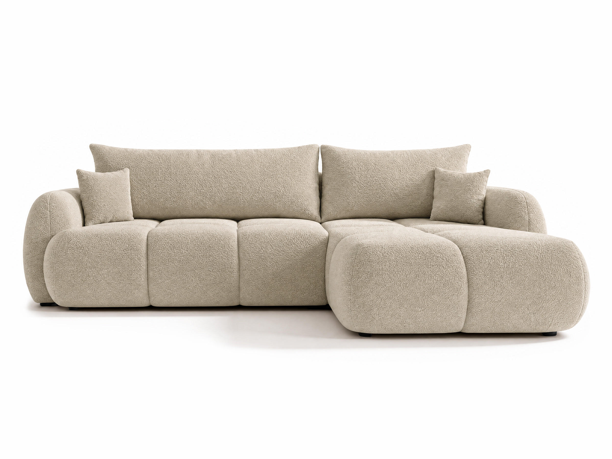 ECKSOFA Loria, Seite: Rechts - Beige/Schwarz, Holz/Kunststoff (183/273cm) - Sofnet