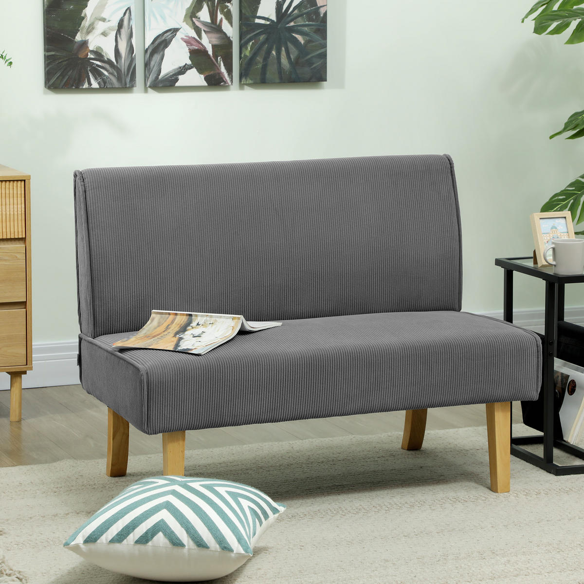 2-SITZER Sofa Grau 110.0/62.0/85.0 cm - Grau, Textil (62/85/110cm)