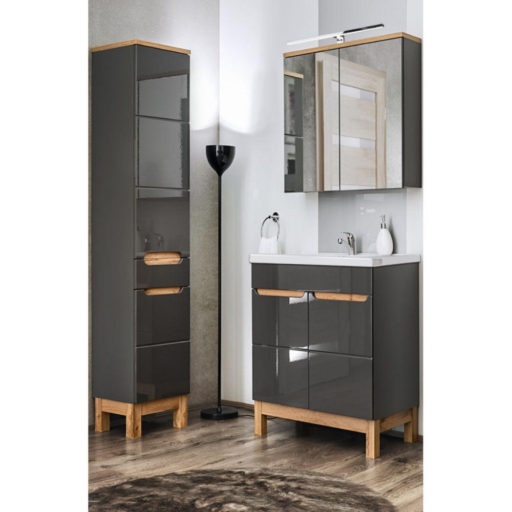 Lomado Badmöbel-Set Grau 110x200x46 cm