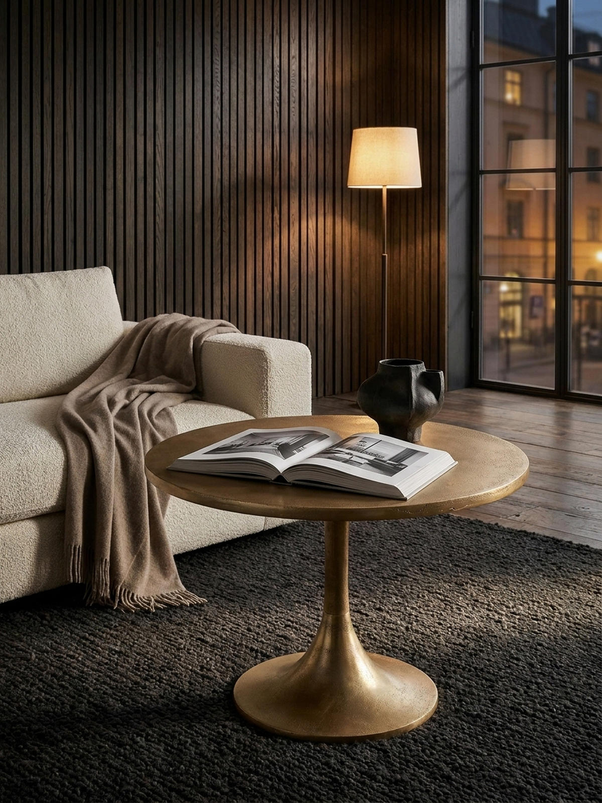 COUCHTISCH Klein Gold Metall Rund 60x60x46,5 cm Modern - Goldfarben, Metall (60/60/47cm) - KADIMA DESIGN