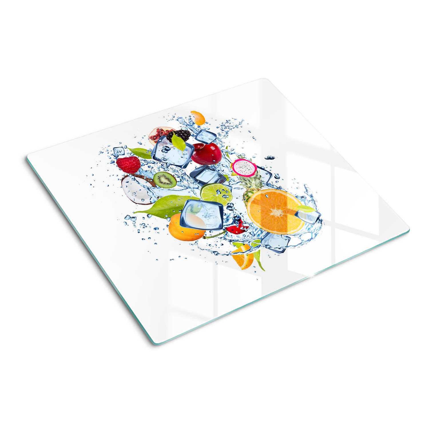 GLASPLATTE 60x52 cm Obst und Eis - Multicolor, Glas (60/0.4/52cm) - TULUP