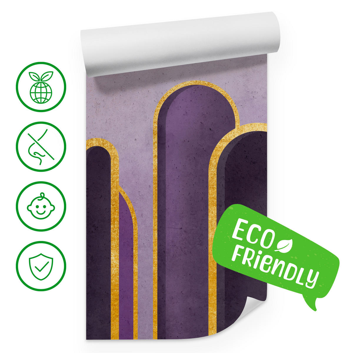 FOTOTAPETE Geometrische Muster Abstraktion Glamour 250x175 - Gelb/Beige, Papier (250/175cm) - Muralo