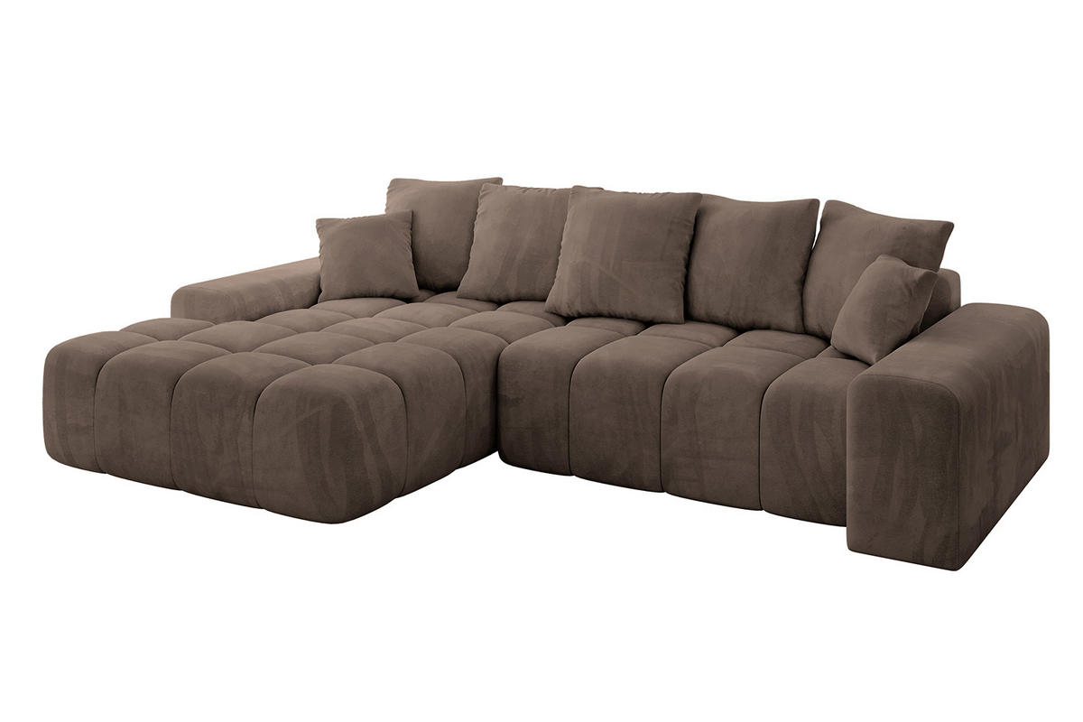 ECKSOFA Ottomane Links ENSI-L - 267x164x88 cm Braun - Braun, Holzwerkstoff/Kunststoff (267/164cm) - ALTDECOR