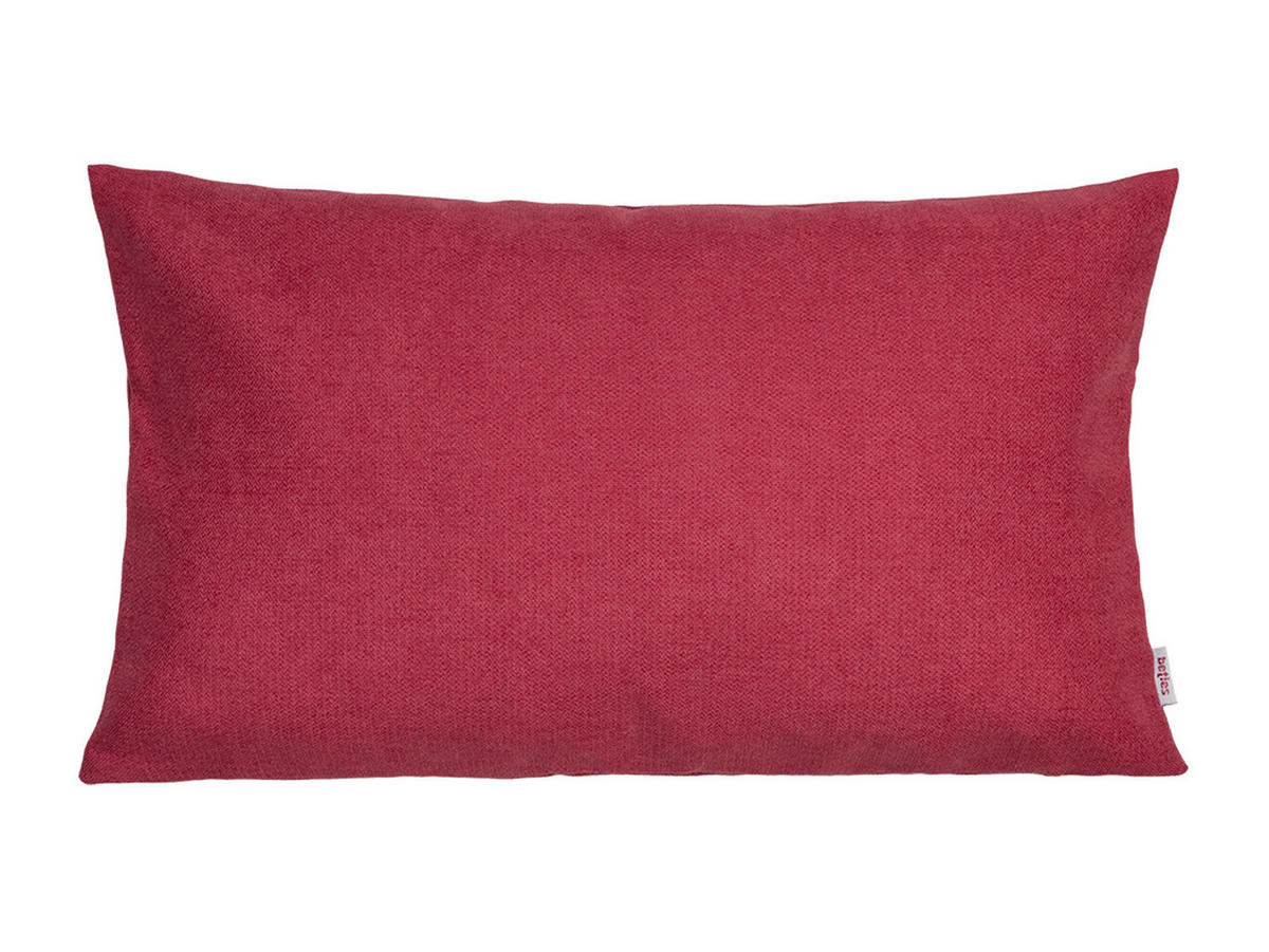 KISSENHÜLLE FarbTon Chenille-Haptik himbeer-rot 50/30 cm - Rot, Textil (30/50cm) - beties Heimtextil