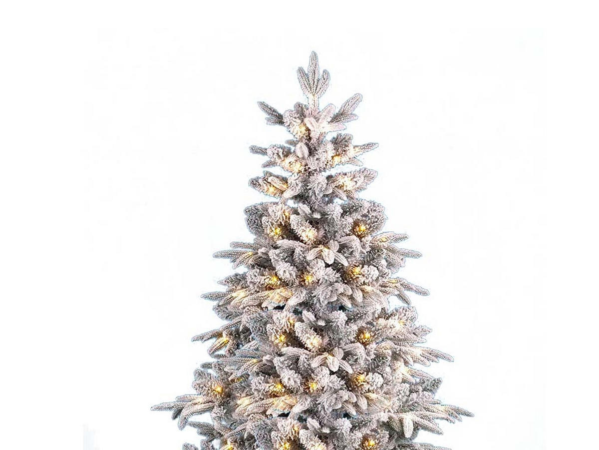 LAALU WEIHNACHTSBAUM künstlich DELUXE Tanne Anita 180 cm mit SMART LED LIGHTING mit Ständer - Weiß, Kunststoff (180cm) - LAALU