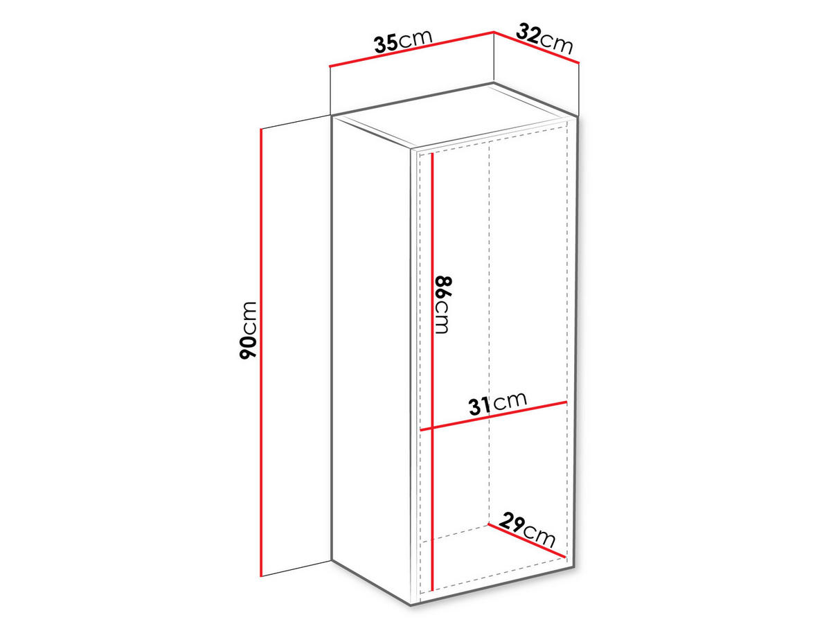 HÄNGEVITRINE 90 Vigo - Grau, Holzwerkstoff (35/90/32cm) - MIRJAN24