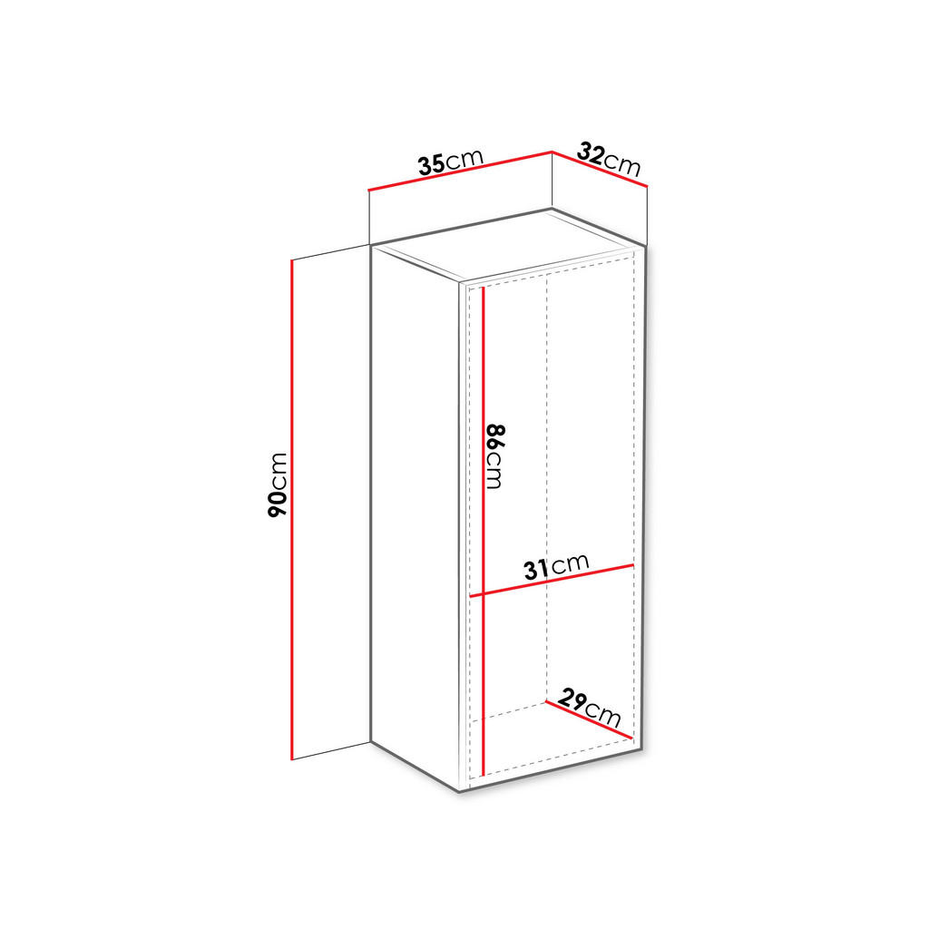 Thumbnail - Mirjan24 Hängevitrine, Schwarz, Eiche Wotan, Holzwerkstoff, Rechteckig, 35x90x32 cm, Wohnzimmer, Wohnwände, Vitrinenschr...