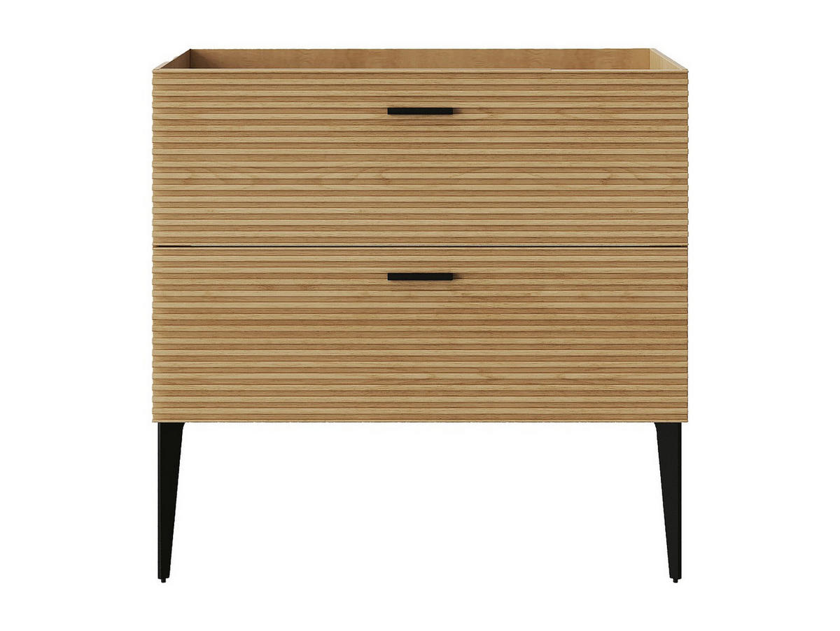 WASCHBECKENUNTERSCHRANK - 80 cm x 46 cm - holz - naturfarben hell Sarone - Naturfarben, Holz (80/55/46cm) - Vente-Unique