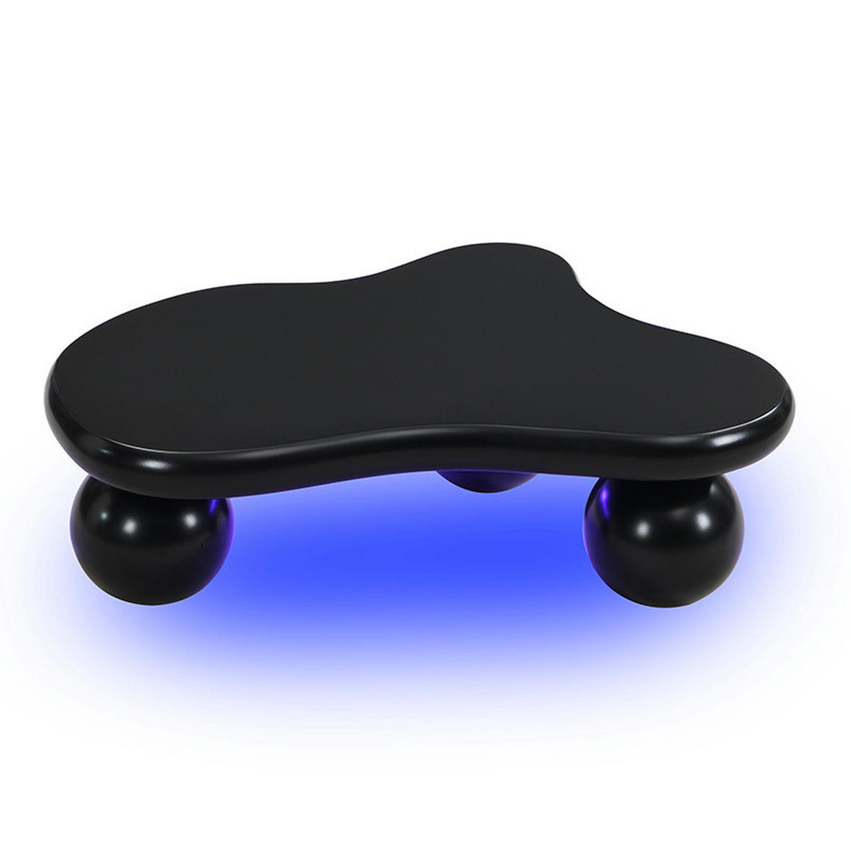 KONFERENČNÍ stolek z MDF, 95/62,5/32 cm černý, s LED osvětlením - černá, kompozitní dřevo (95/62.5/32cm) - BEAOK