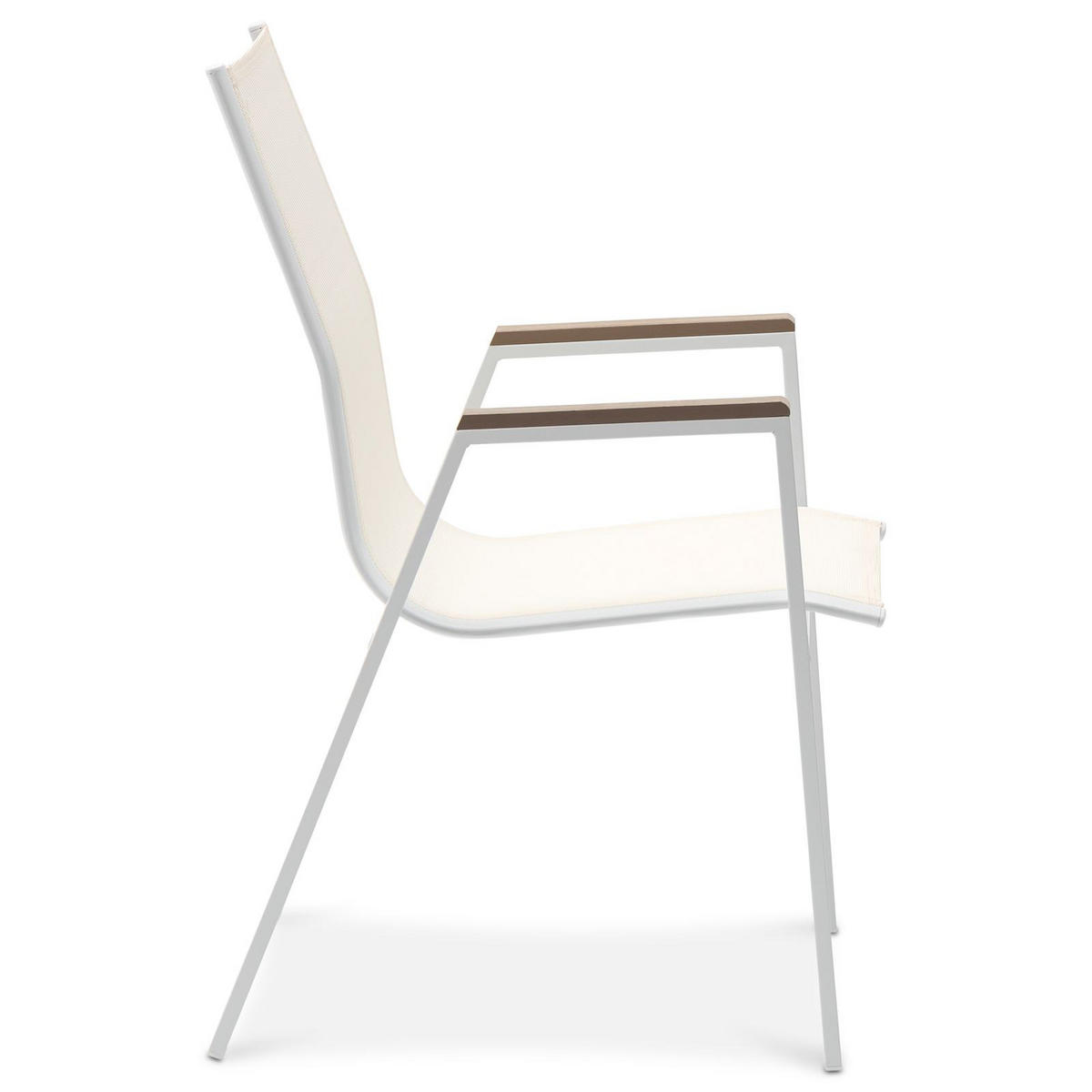 GARTENSTÜHLE MONDELLO 6er-Set beige, weiß - Beige, Metall (47/90/42cm) - IDIMEX