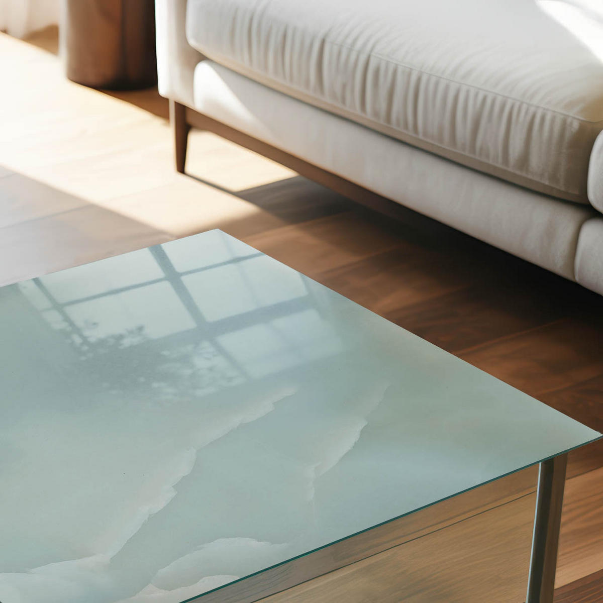 GLASPLATTE 80x60 cm – Frostige Eleganz - Grün, Glas (0.4/80/60cm) - ArtPrintCave