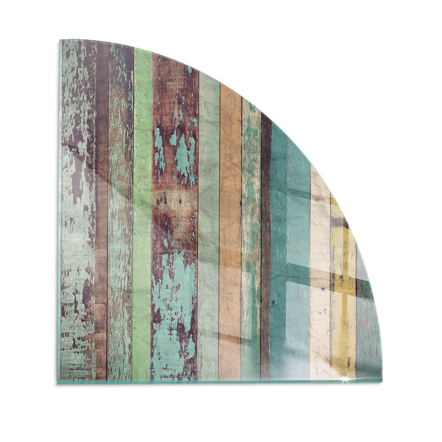 GLASPLATTE für Kamin 100x100 cm Türkis - Türkis, Glas (100/100/0.4cm) - ArtPrintCave